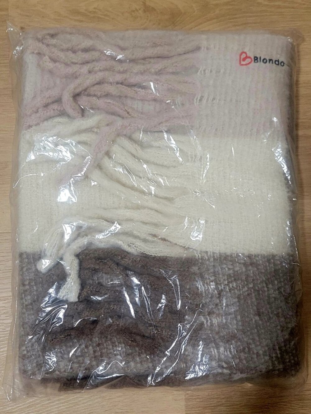 Blondo Oversized Blanket Scarf - Brown, Cream & Pink - BNWT - Cozy